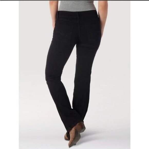 Wrangler Womens Black Straight-Leg Jeans Size 12M Stretch Cotton Blend Denim - Picture 12 of 12